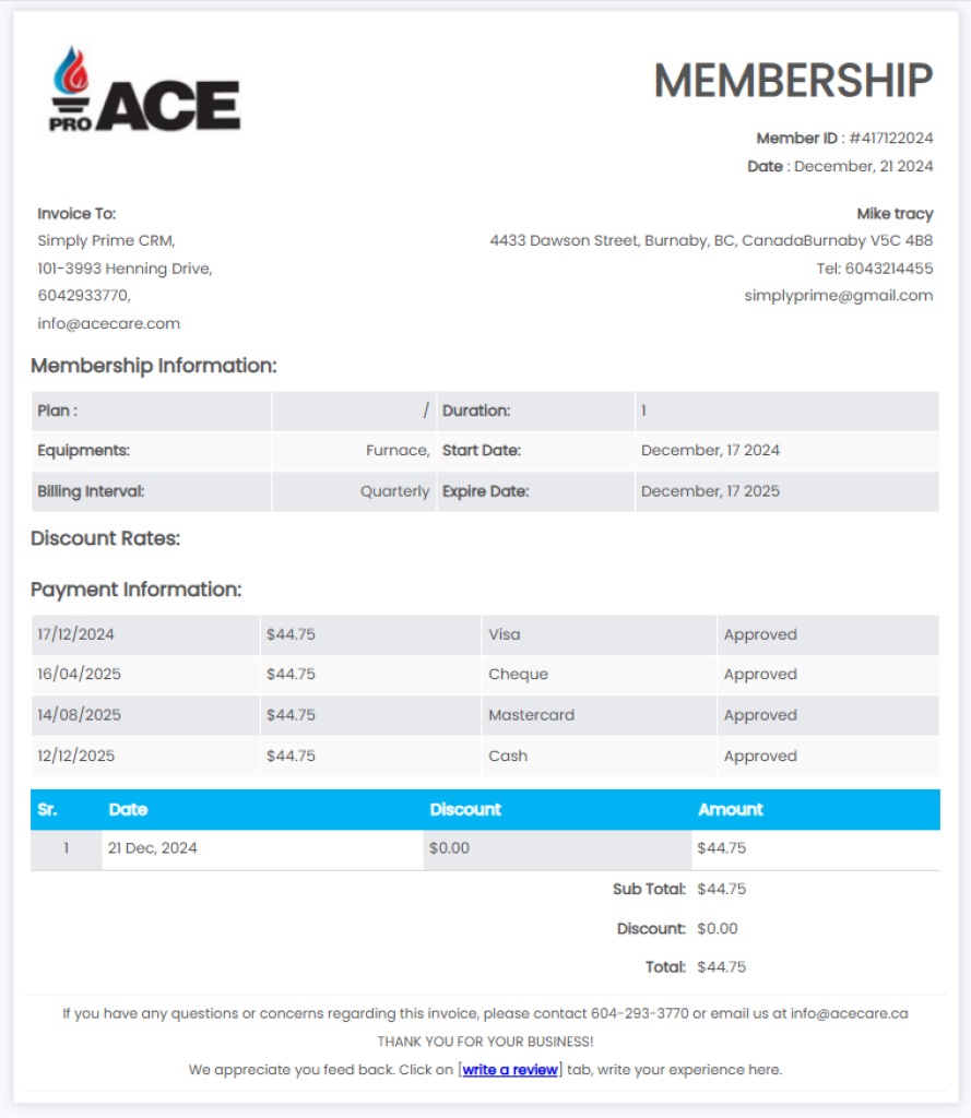 invoicing and billing